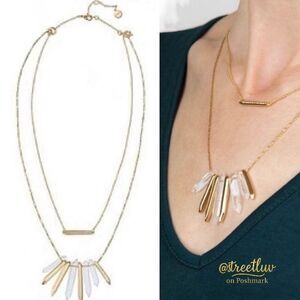 Stella & Dot Rebel Cluster Quartz Gold Layered Necklace